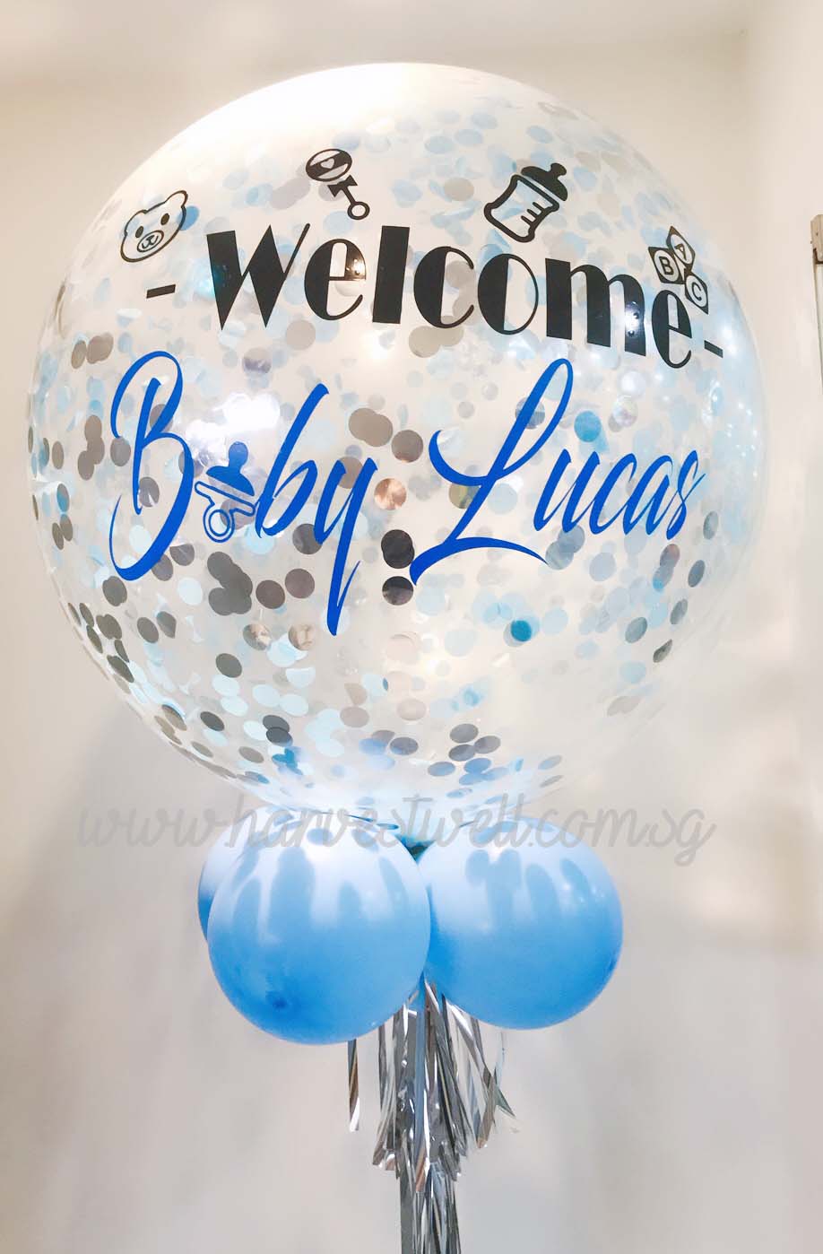 Personalized JumbWelcome Baby Helium Latex Balloon Singapore